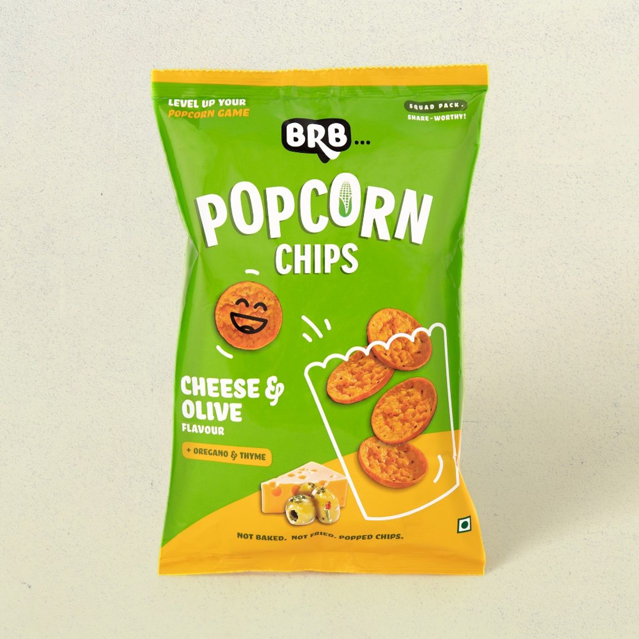 Brb Popcorn Chips - Cheese & Olive Flavour
