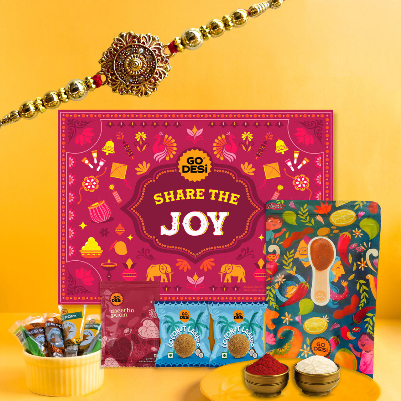 GO Desi Share the Joy Gift Box - Single Rakhi