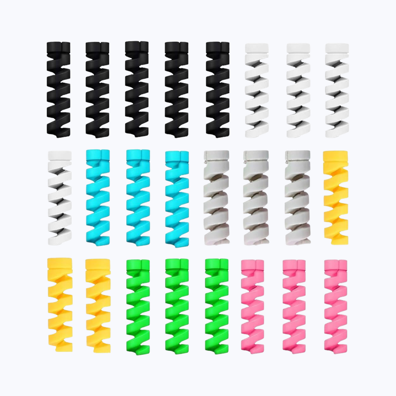 Striff 25 Pieces Highly Flexible Silicone Cable Protectors, Charger Cable Protectorr(Colorful)