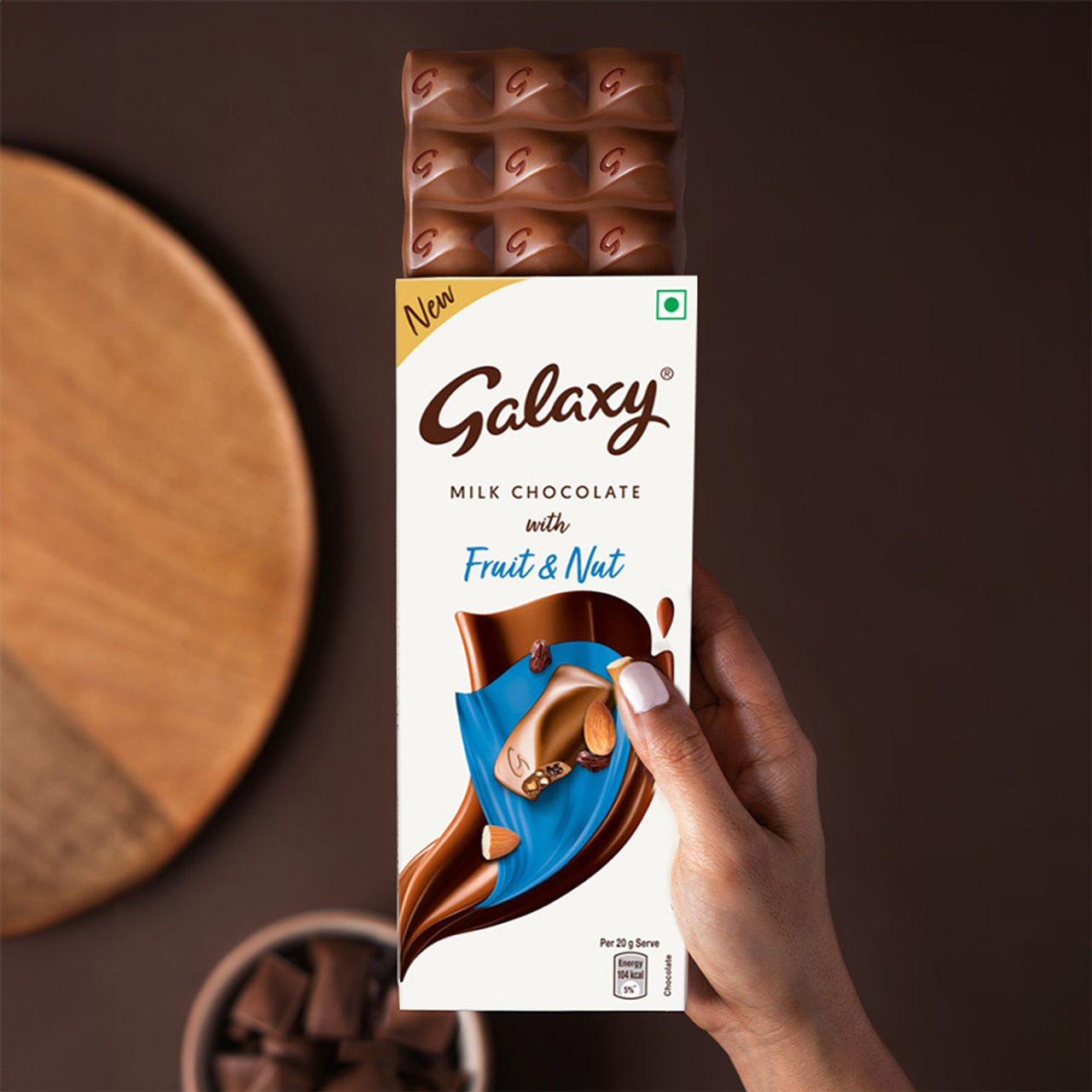 Galaxy Fruit & Nut Milk Chocolate Bar Loaded With Almonds & Raisins