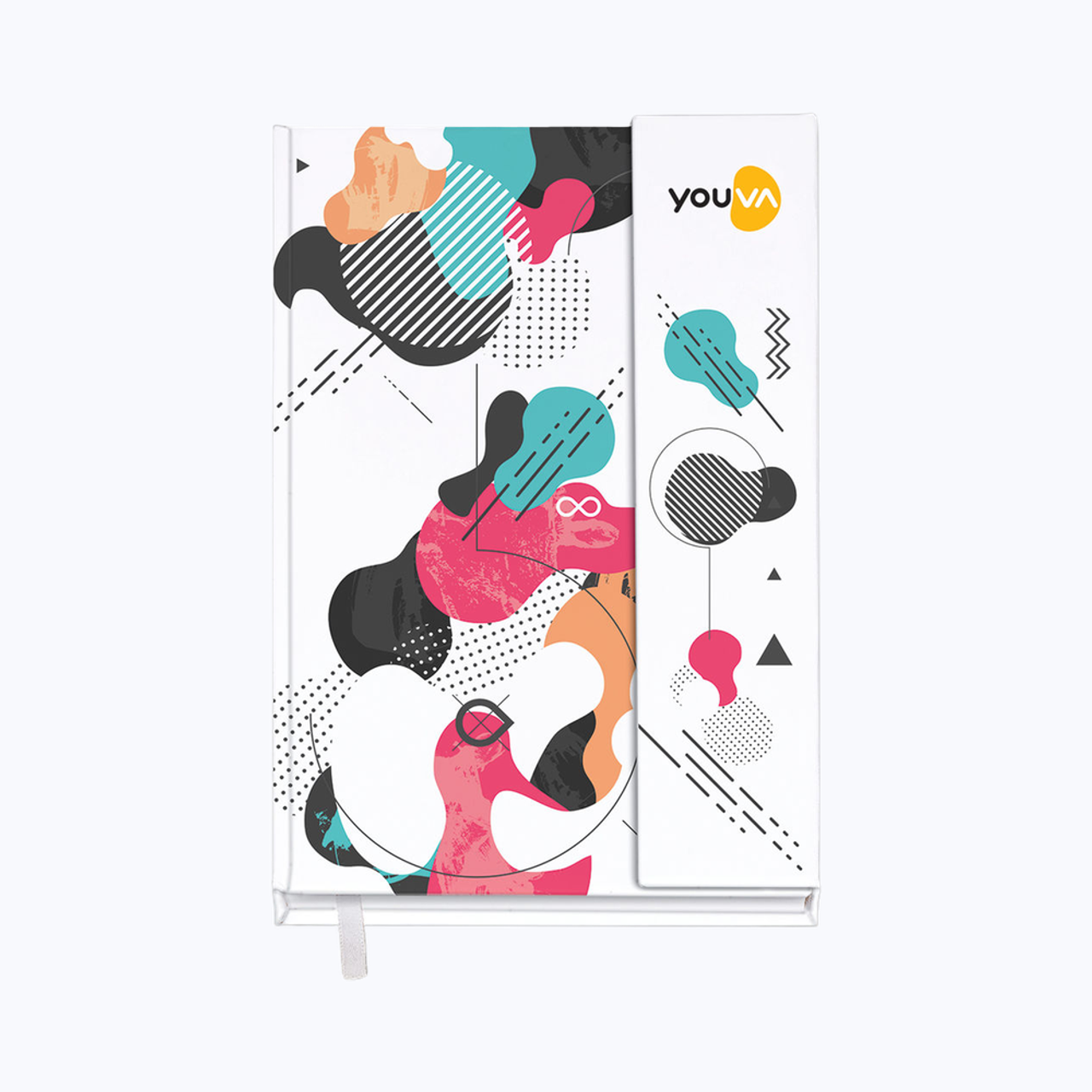 Navneet Youva Magnetic Single Line A5 Size Case Bound 192 Pages Notebook 14.8 x 21 cm - Assorted