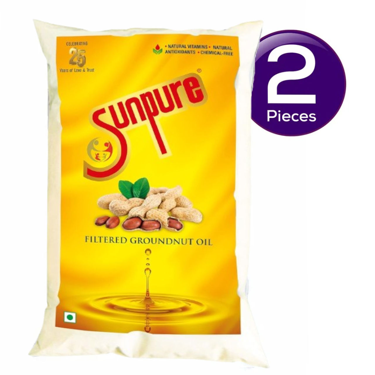 Sunpure Filtered Groundnut Oil | Pouch 1 l Combo