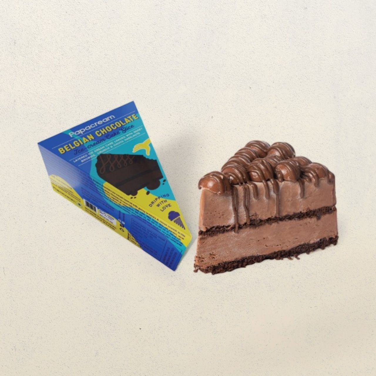 Papacream Belgian Chocolate Ice Cream Cake Slice
