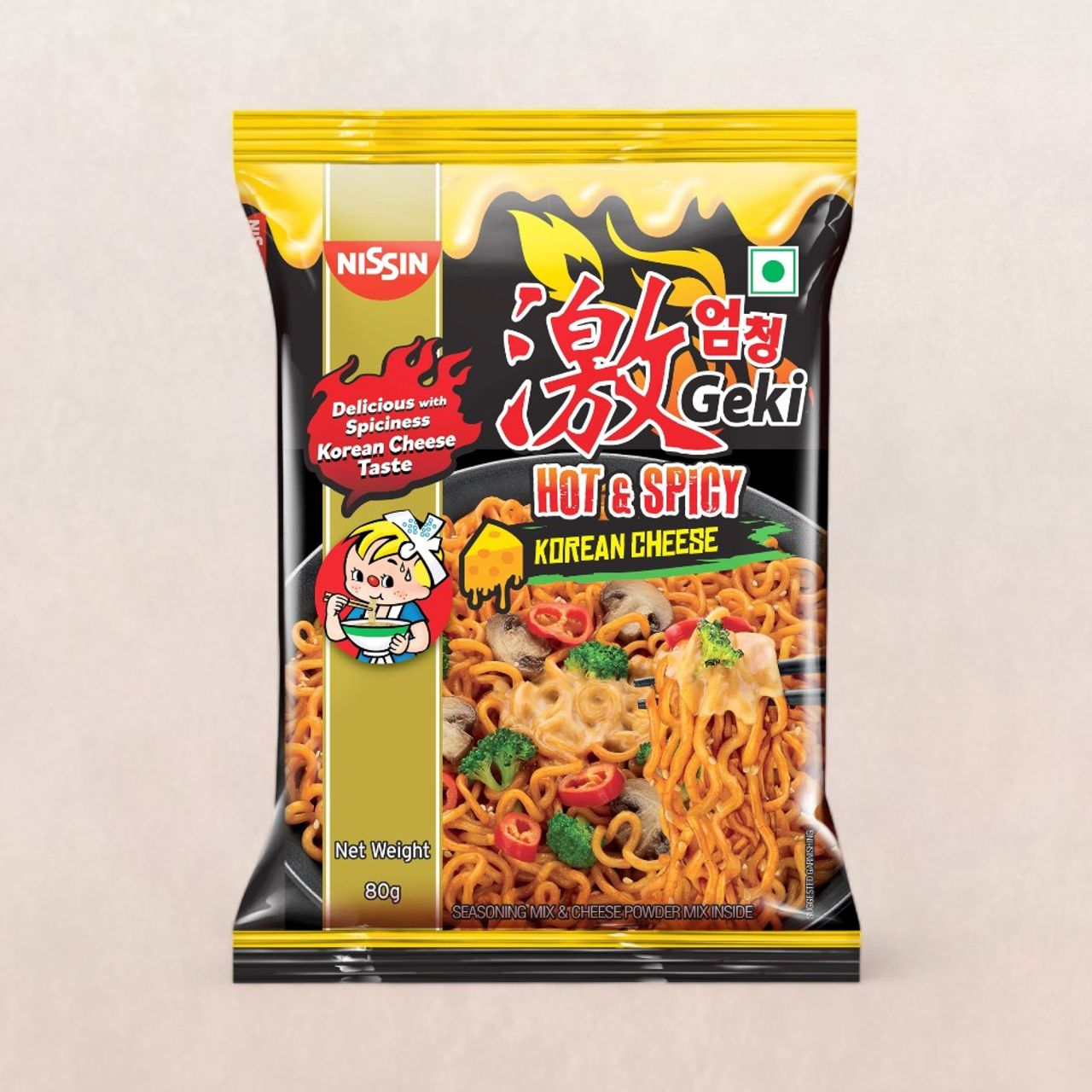 Nissin Geki - Hot and Spicy Korean Cheese Flavoured Ramen Instant Noodles