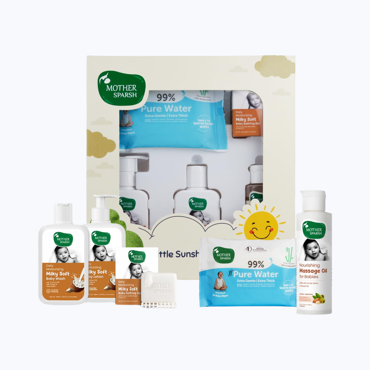 Mother Sparsh Love Baby Care Gift Set For Babies | Multicolour | 0 - 3 years