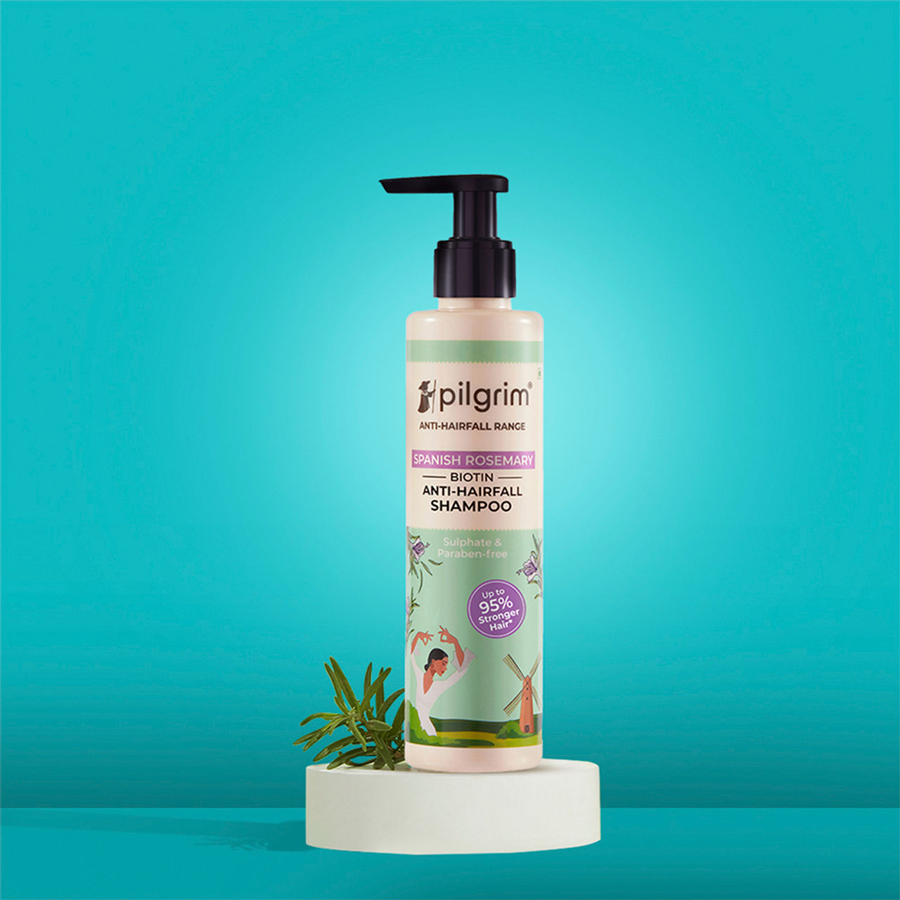 Pilgrim Rosemary & Biotin Anti Hairfall Shampoo for Reducing Hair Loss & Breakage