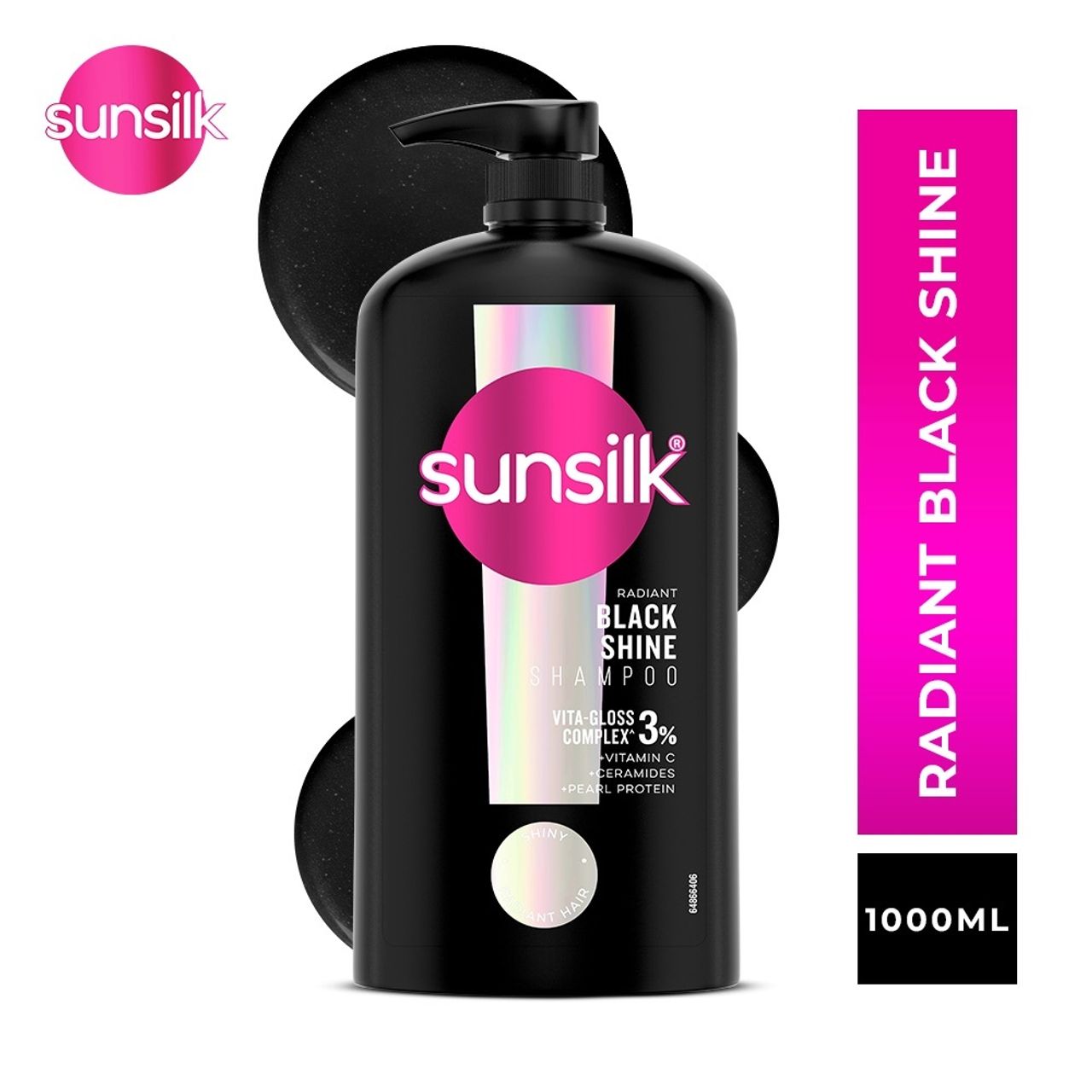 Sunsilk Black Shine, Shampoo For Shiny, Moisturised & Fuller Hair