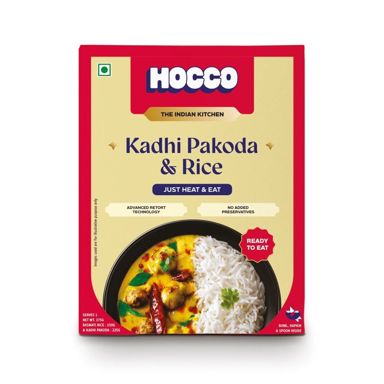 Hocco Kadhi Pakoda Rice Combo