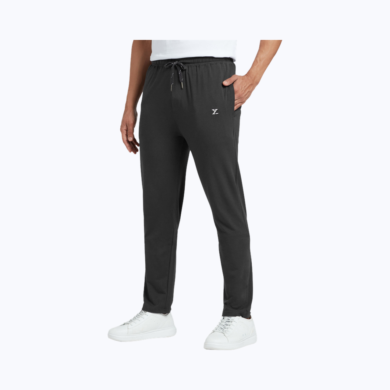 XYXX Ace IntelliSoft Cotton Modal Solid Loungewear Relaxed Fit | 2 Zipper Side pockets | Grey- XL