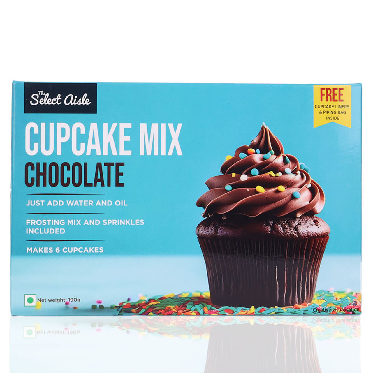 The Select Aisle Eggless Chocolate Cup Cake Mix - Frosting and Sprinkles Included
