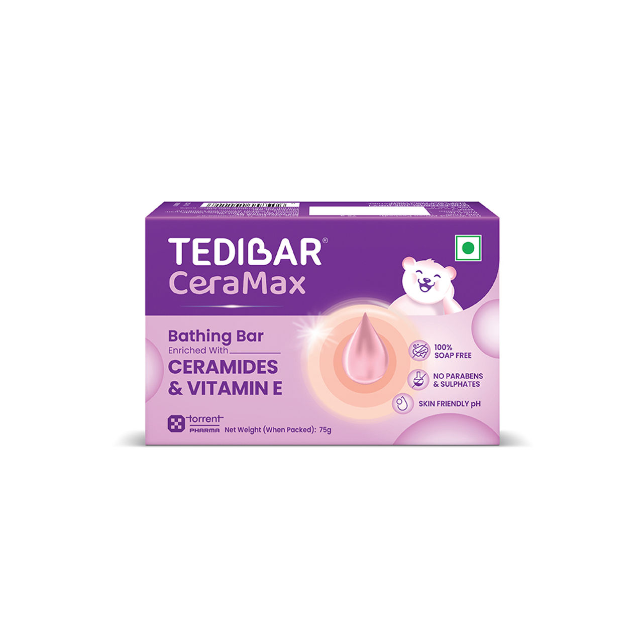 Tedibar Ceramax Bathing Bar - Enriched with Ceramides & Vitamin E |100% Soap Free