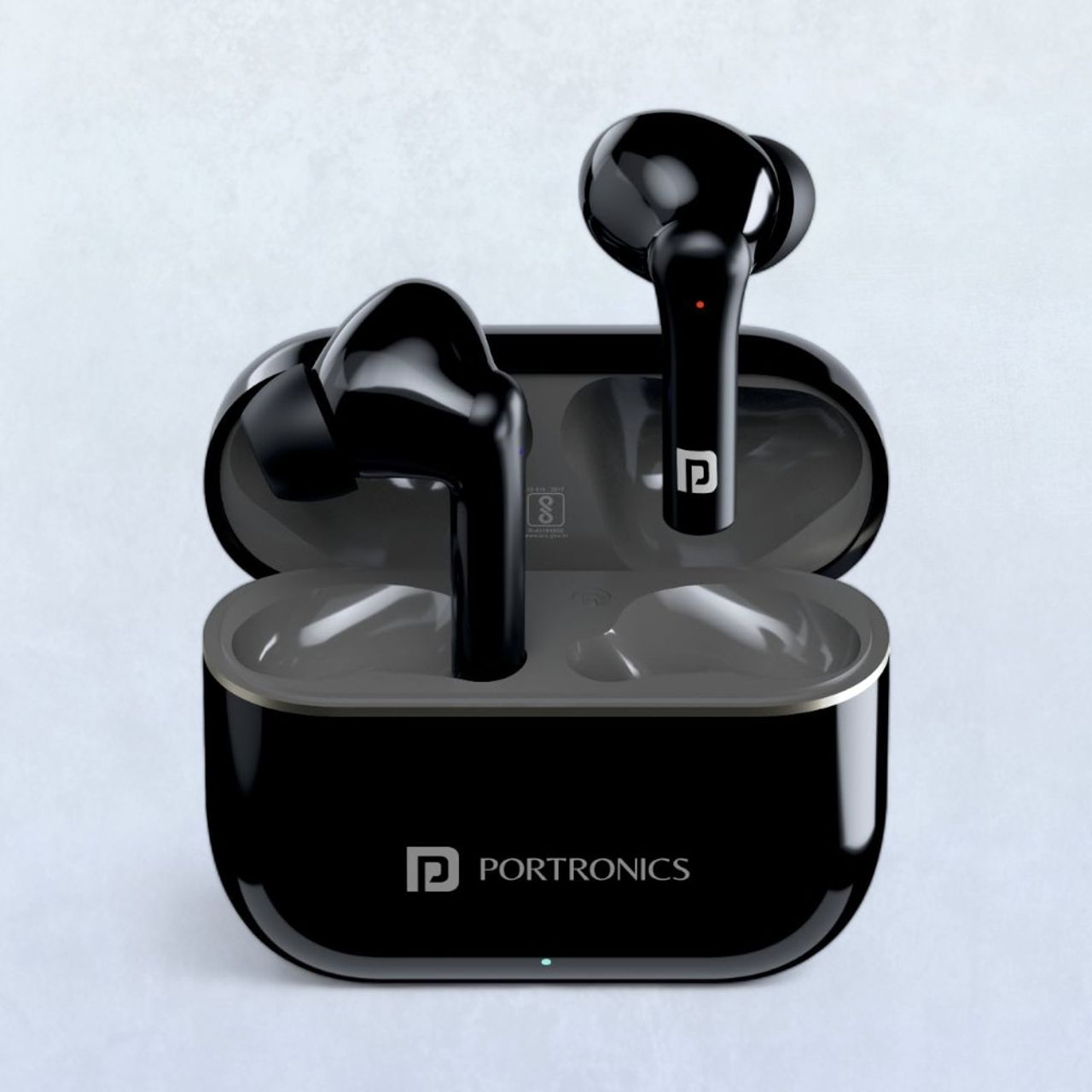 Portronics Harmonics Twins S6 TWS Earbuds - Black | With 50Hrs Playtime | Auto ENC | Ipx4 | Fast Charge