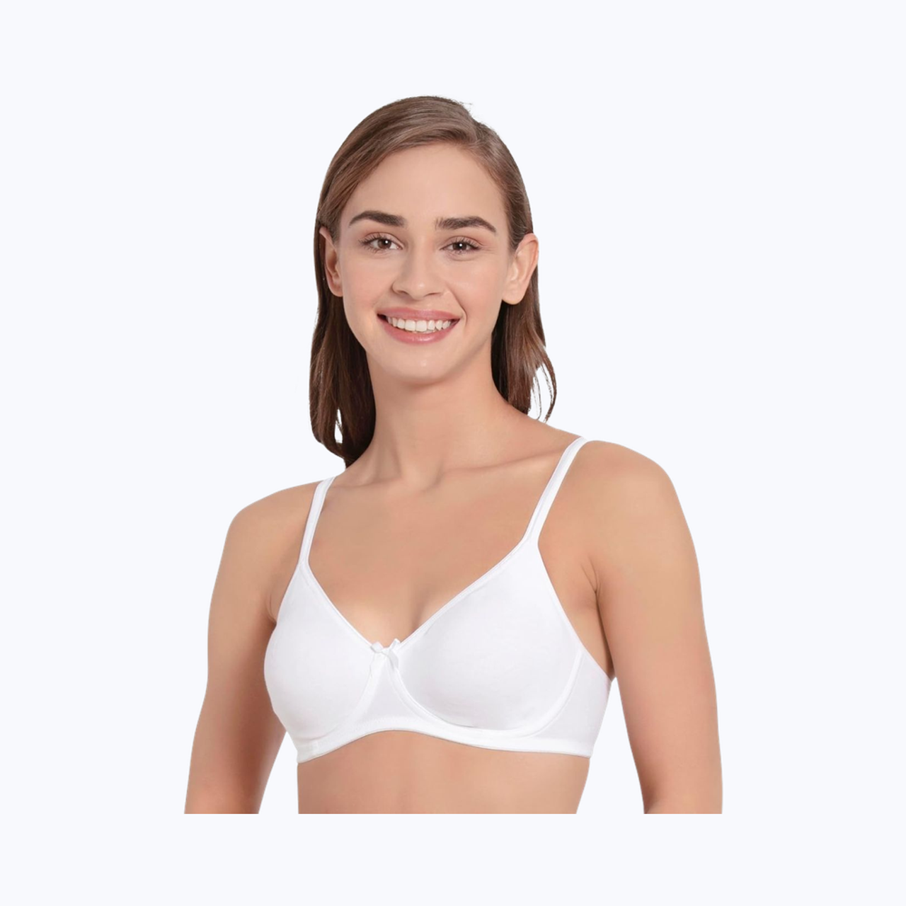 Jockey 1722 Women's Wirefree Non Padded Cotton | Medium Coverage | Concealed Shaper Panel | White - 36B