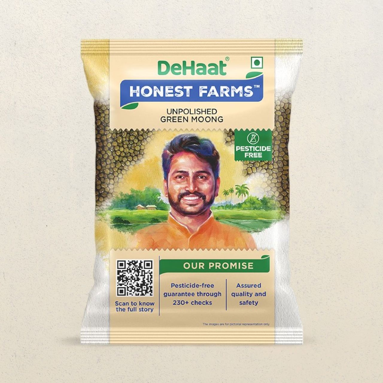 Dehaat Honest Farms Unpolished Green Moong Dal Whole