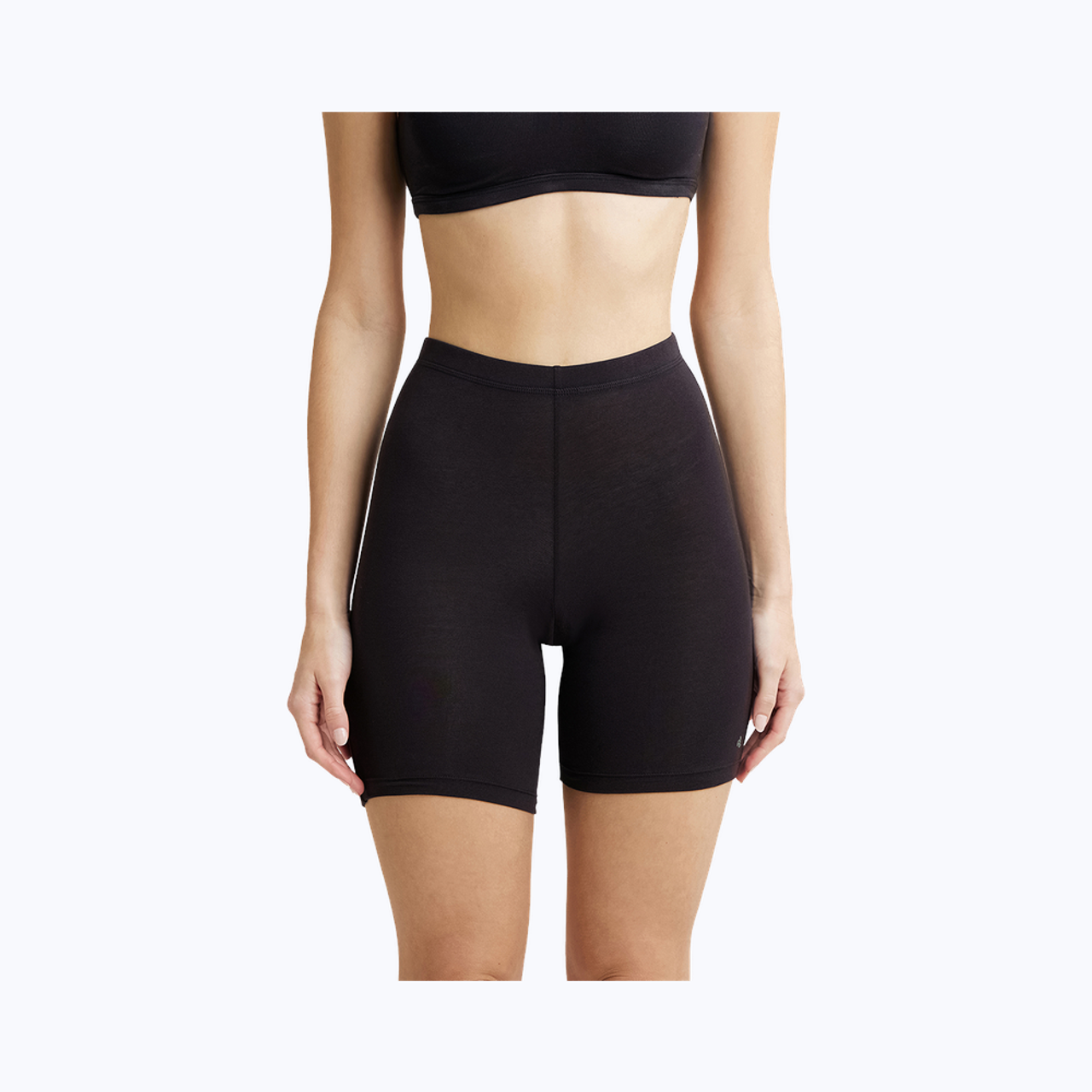 Jockey 1529 Women's Super Combed Cotton Mid Waist Shorties|Concealed Waistband | Black-M
