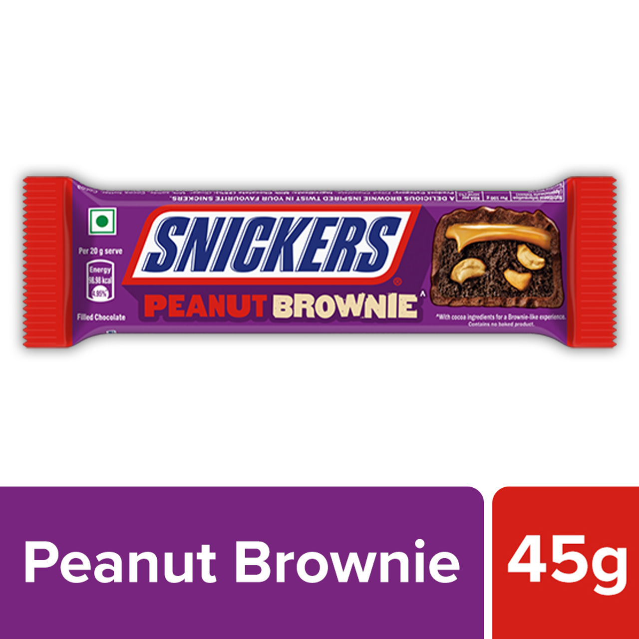 Snickers Filled with Brownie, Peanuts & Caramel Chocolate Bar