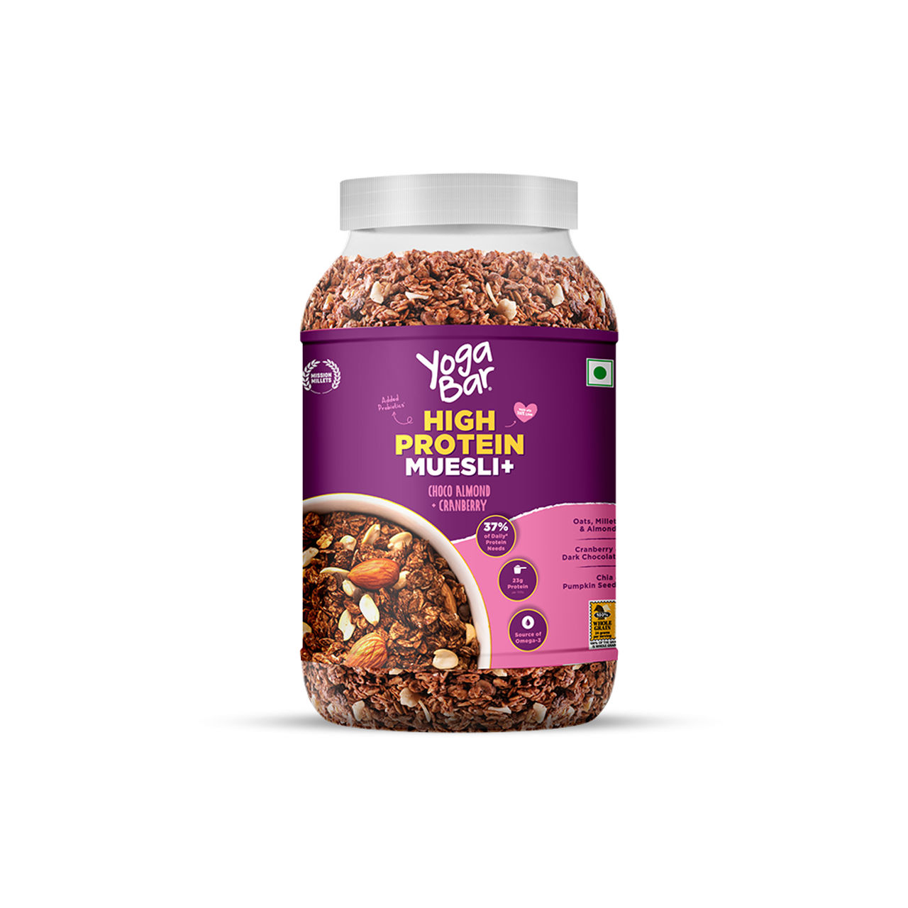 Yogabar High Protein Muesli , Choco Almond & Cranberry