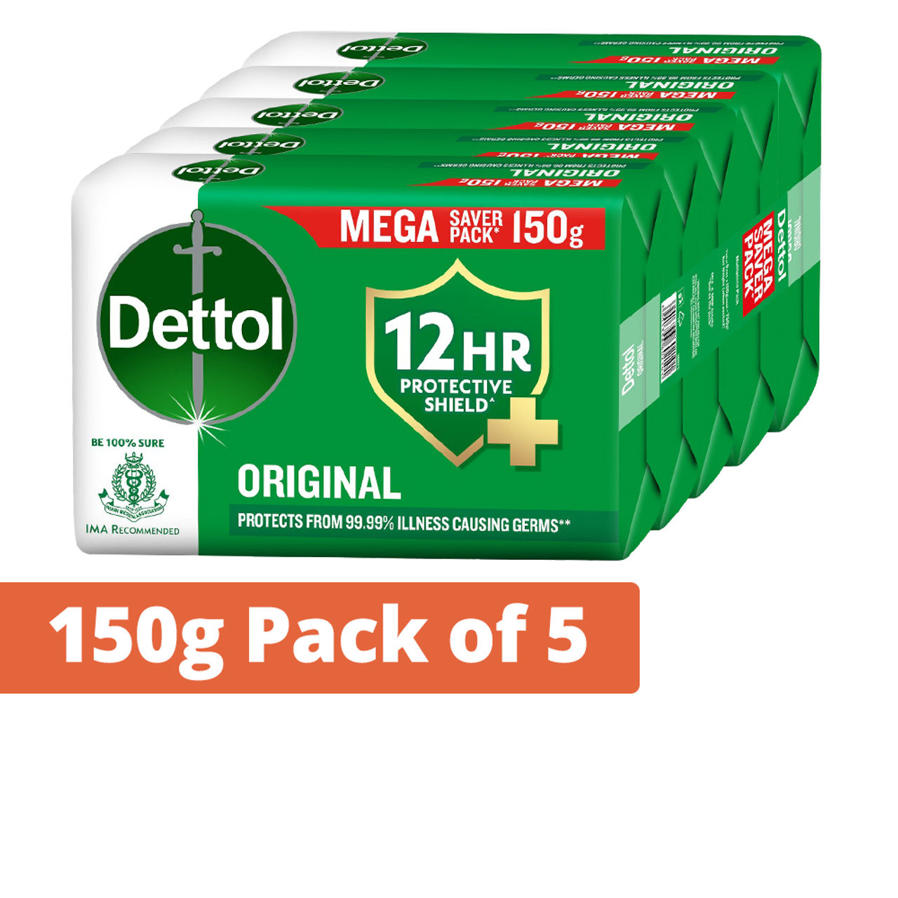 Dettol Original Bathing Soap Bar with 12hr Germ protection