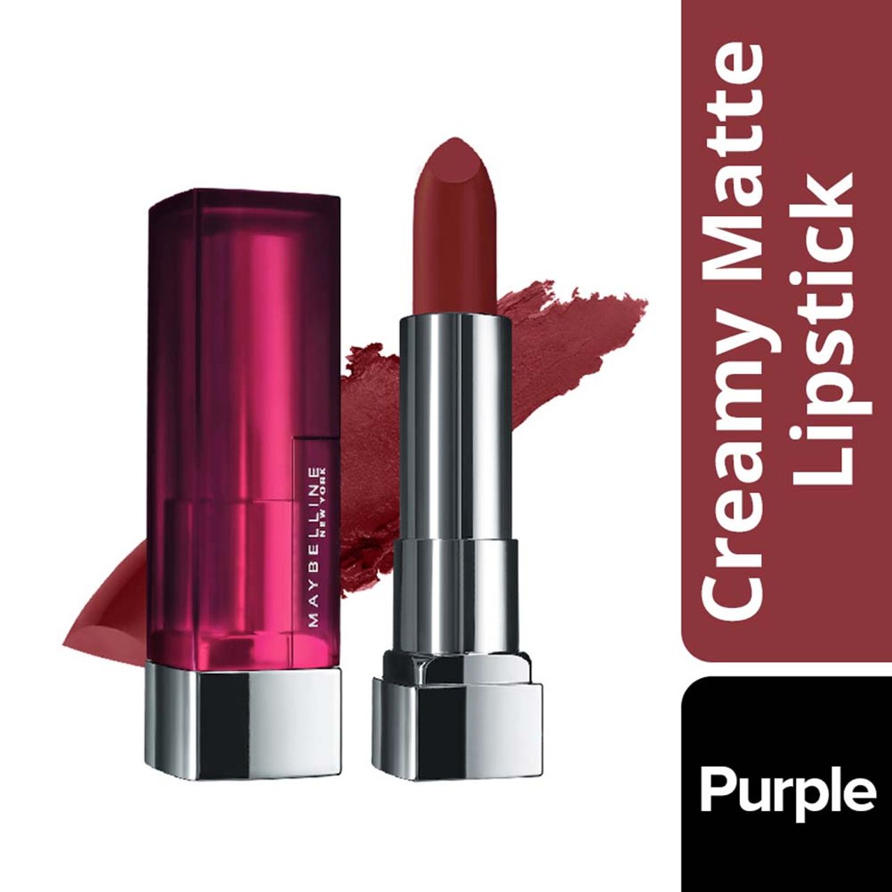 Maybelline New York Color Sensational Creamy Matte Lipstick - Burgundy Blush | Smooth and Creamy Texture