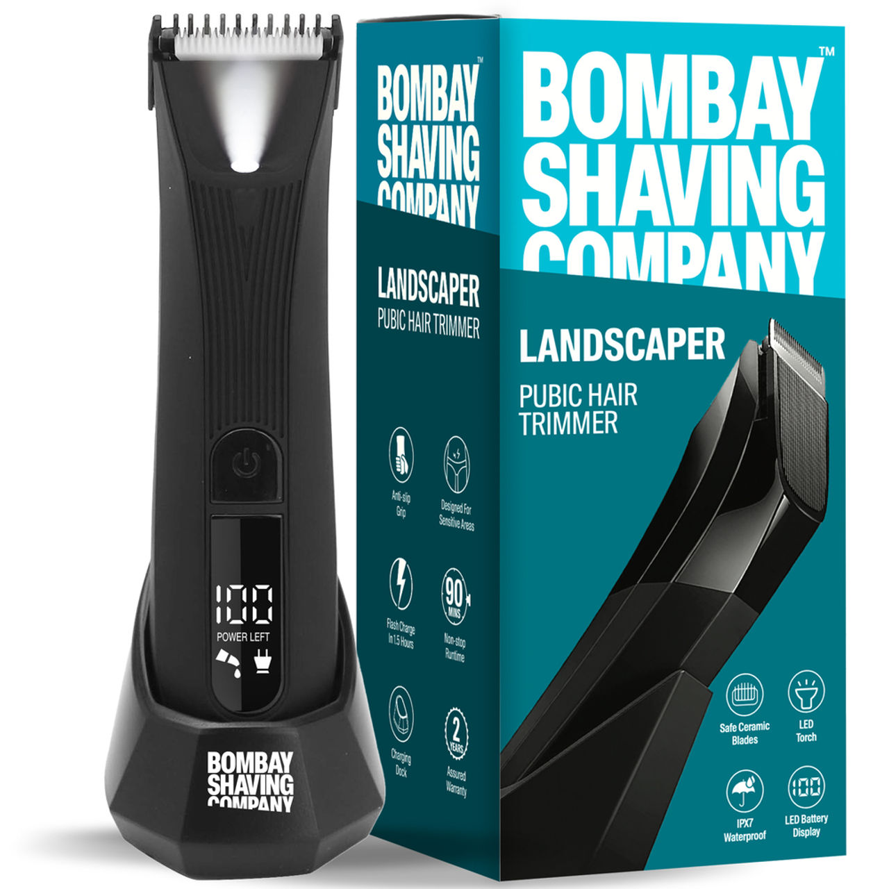 Bombay Shaving Company Body And Pubic Hair Trimmer for Men | Landscaper 2.0 |  Beard, Body, Pubic Hair Grooming | Private Part Shaving
