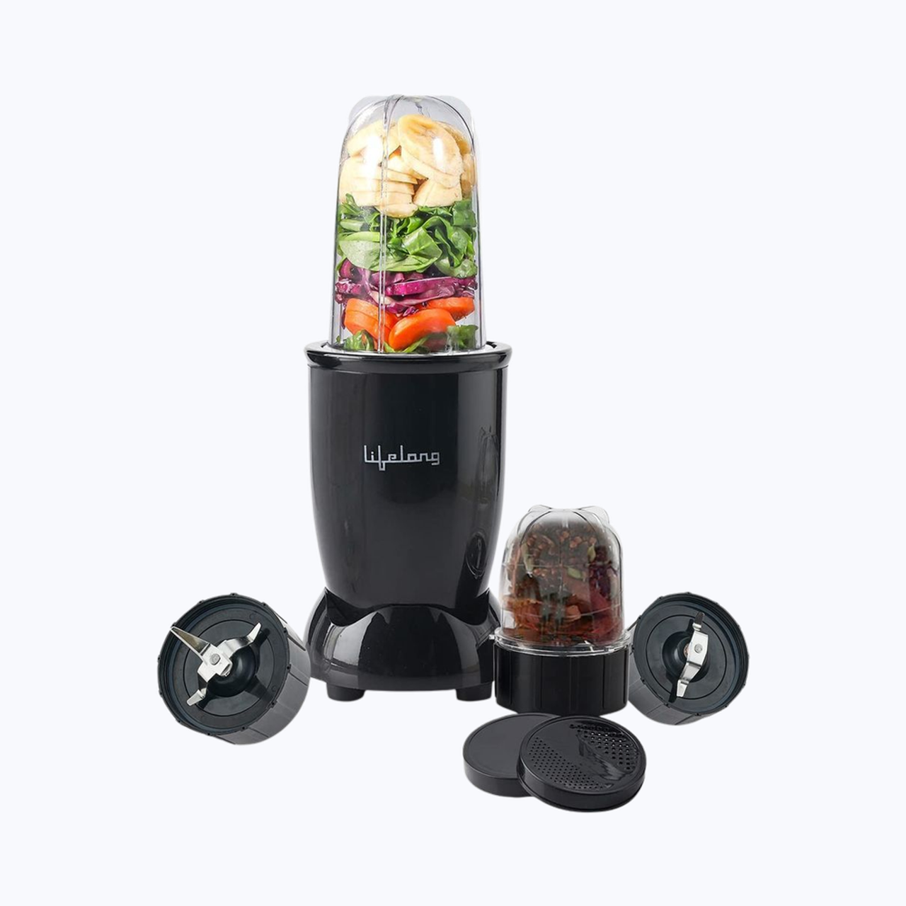 Lifelong Regalia PowerNutri Blender LLNBB001 | 450 W | 2 Jars | 2 Stainless Steel Blades - Black