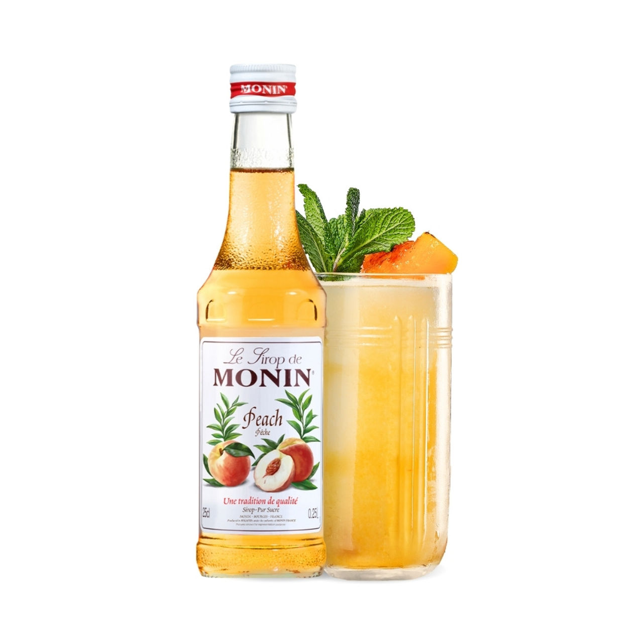 Monin Peach NAT Syrup for Cocktail |Mocktails |Mixers