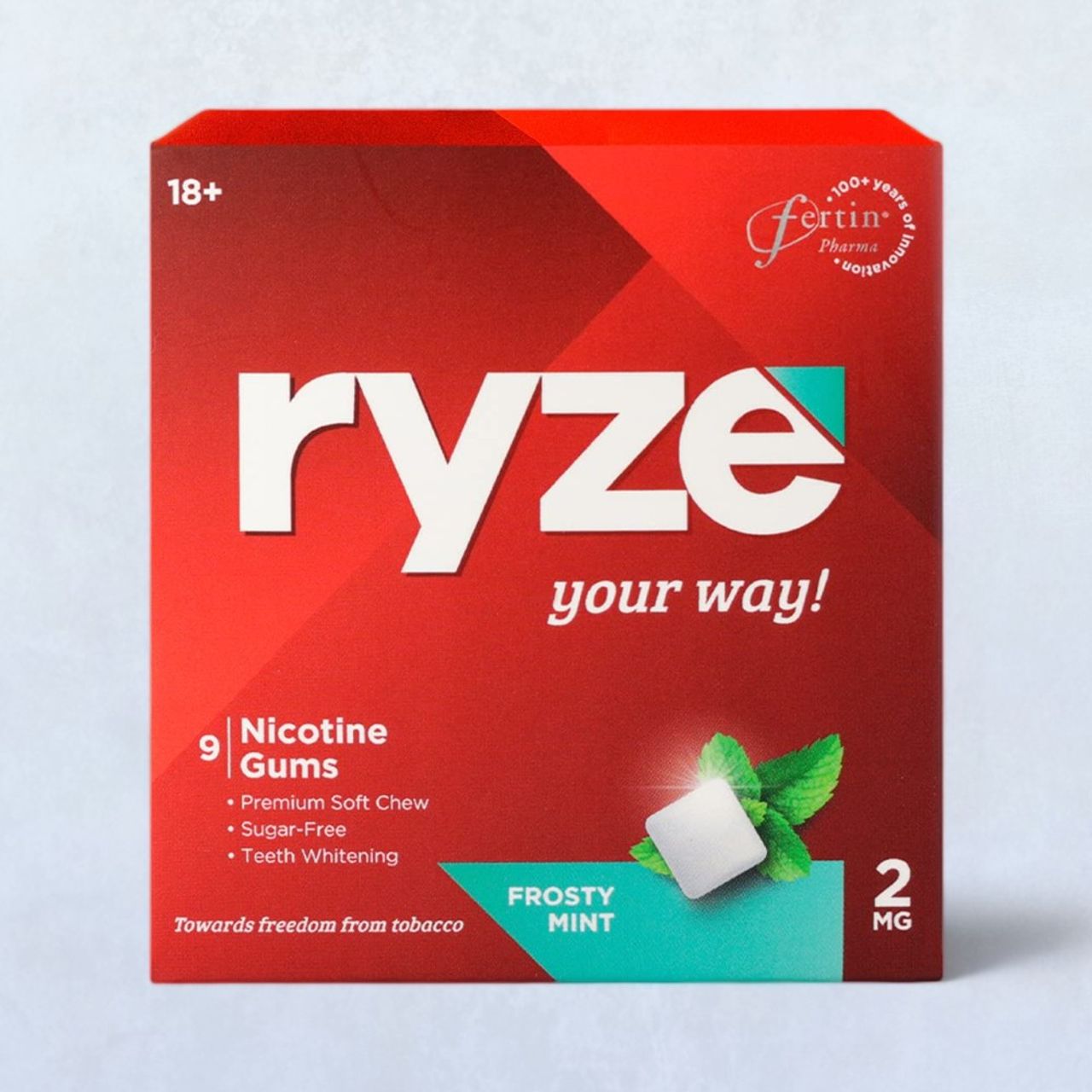 Ryze Frosty Mint Nicotine Gums 2MG | 9 Gum Blister