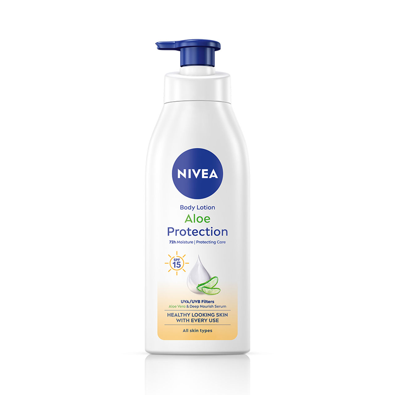 NIVEA Aloe Protection Body Lotion SPF 15|Aloe Vera Extracts & Deep Moisture Serum|Men & Women