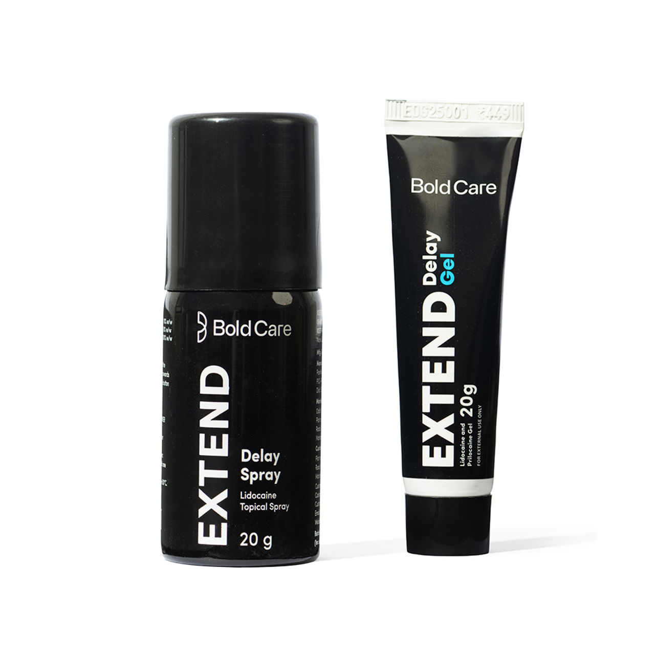 Bold Care Extend Delay Spray With Lidocaine 10% (20g) & Bold Care Extend Gel - Prilocaine & Lidocaine Gel For Longer Sex (20g) Combo