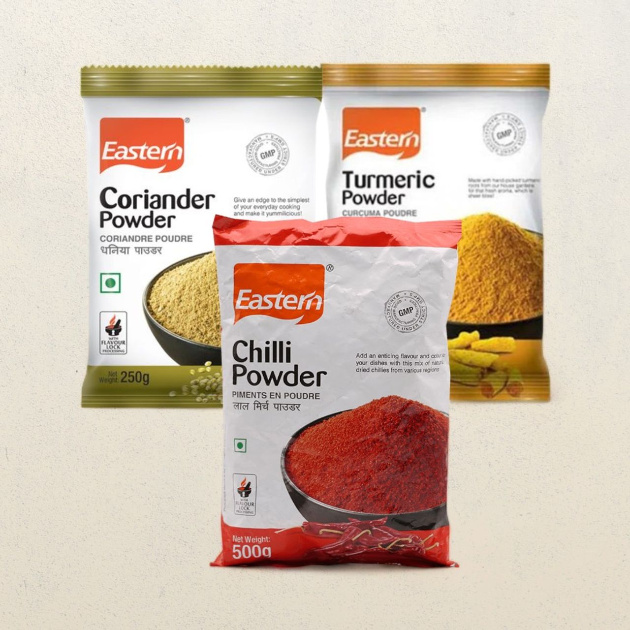 Eastern Chilly (500gm), Coriander (250gm), Turmeric Powder (250) Combo