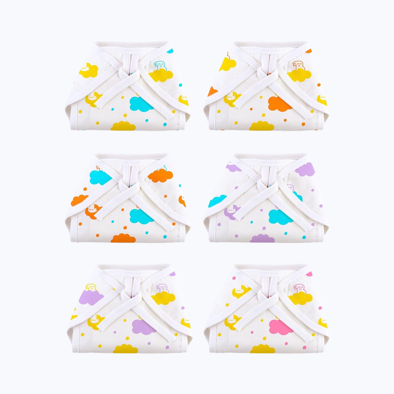 Super Bottoms Animals Basic Nappy For Babies | Multicolour | 0 - 6 months