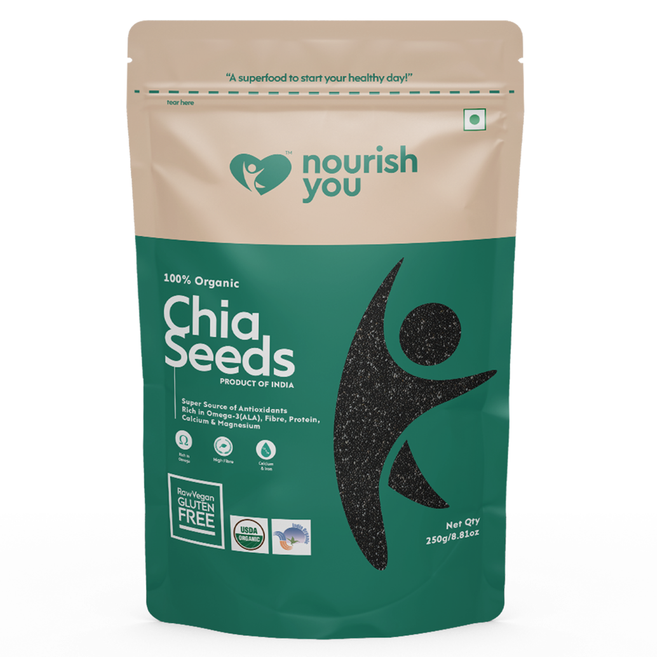 Nourish You Chia Seeds 100% Clean Chia Seeds for Eating