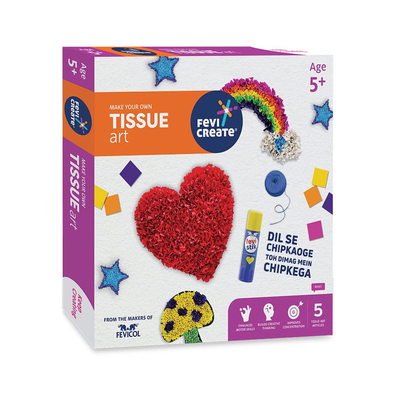Fevicreate Tissue Art Kit 5 Exciting Templates Art & Craft Diy Kit