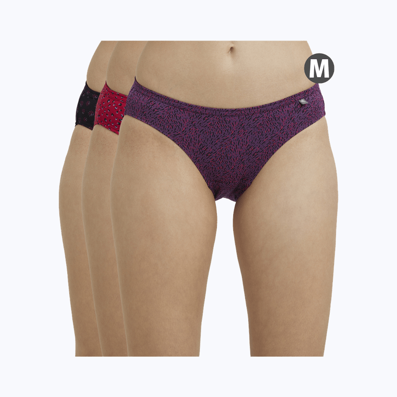 Jockey 1410 Women's Super Combed Cotton Bikini Panty|PO3 | Multicolor Dark assorted-M