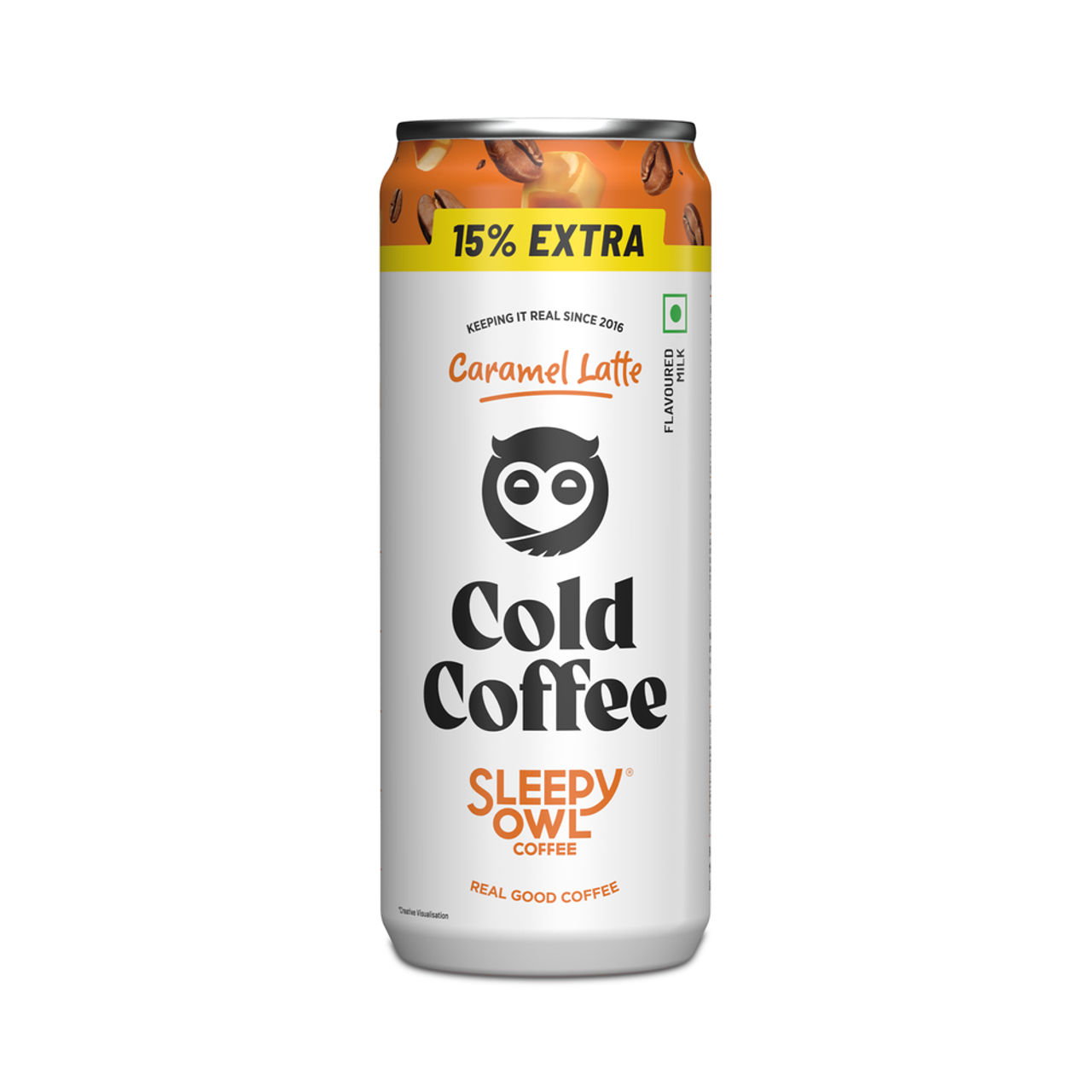 Sleepy Owl Caramel latte Cold Coffee Can