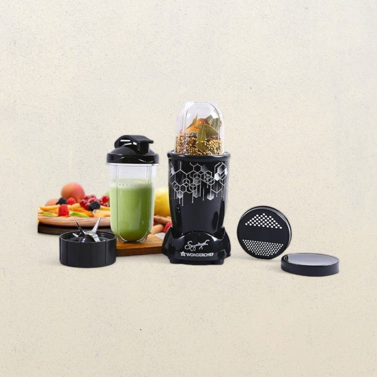 Wonderchef Nutri Blend Photon with Sipper Lid|Mixer, Grinder,Blender & Smoothie Maker|22000 RPM, 400W 100% Full Copper Motor|2 Unbreakable Jars