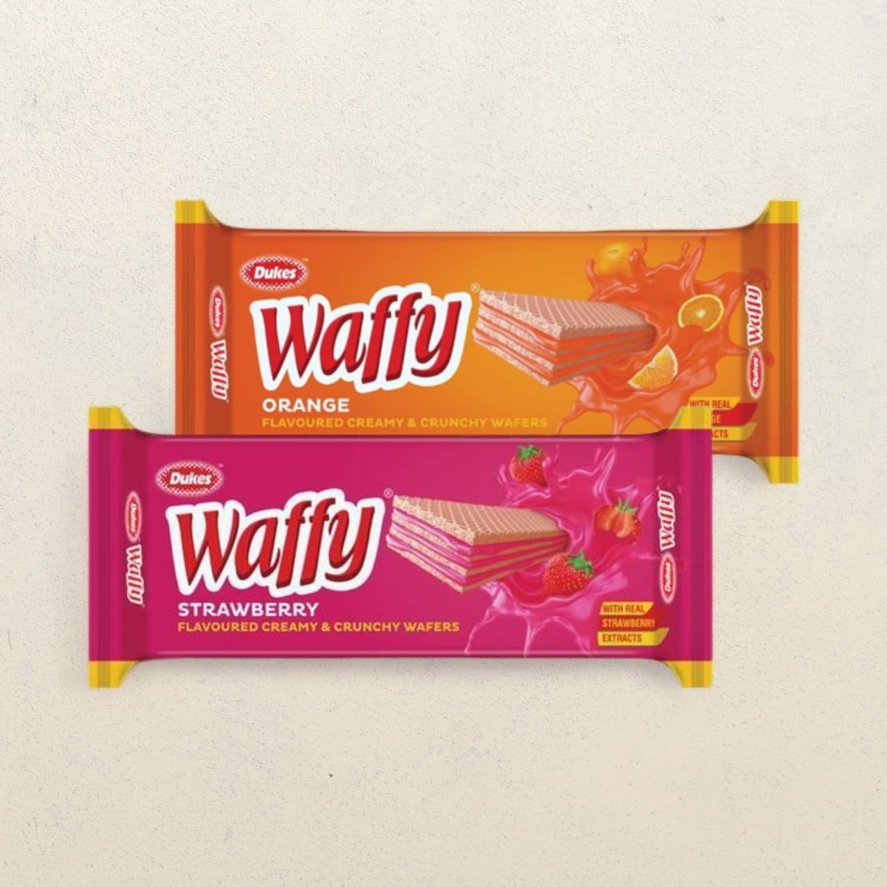Dukes Waffy Strawberry & Orange Wafers Combo