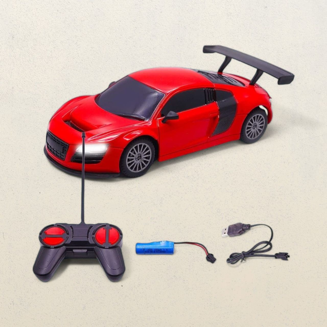 Wembley Rc Car High Speed Mini 1:24 Scale Usb Rechargeable Remote Control Car For Kids - Red