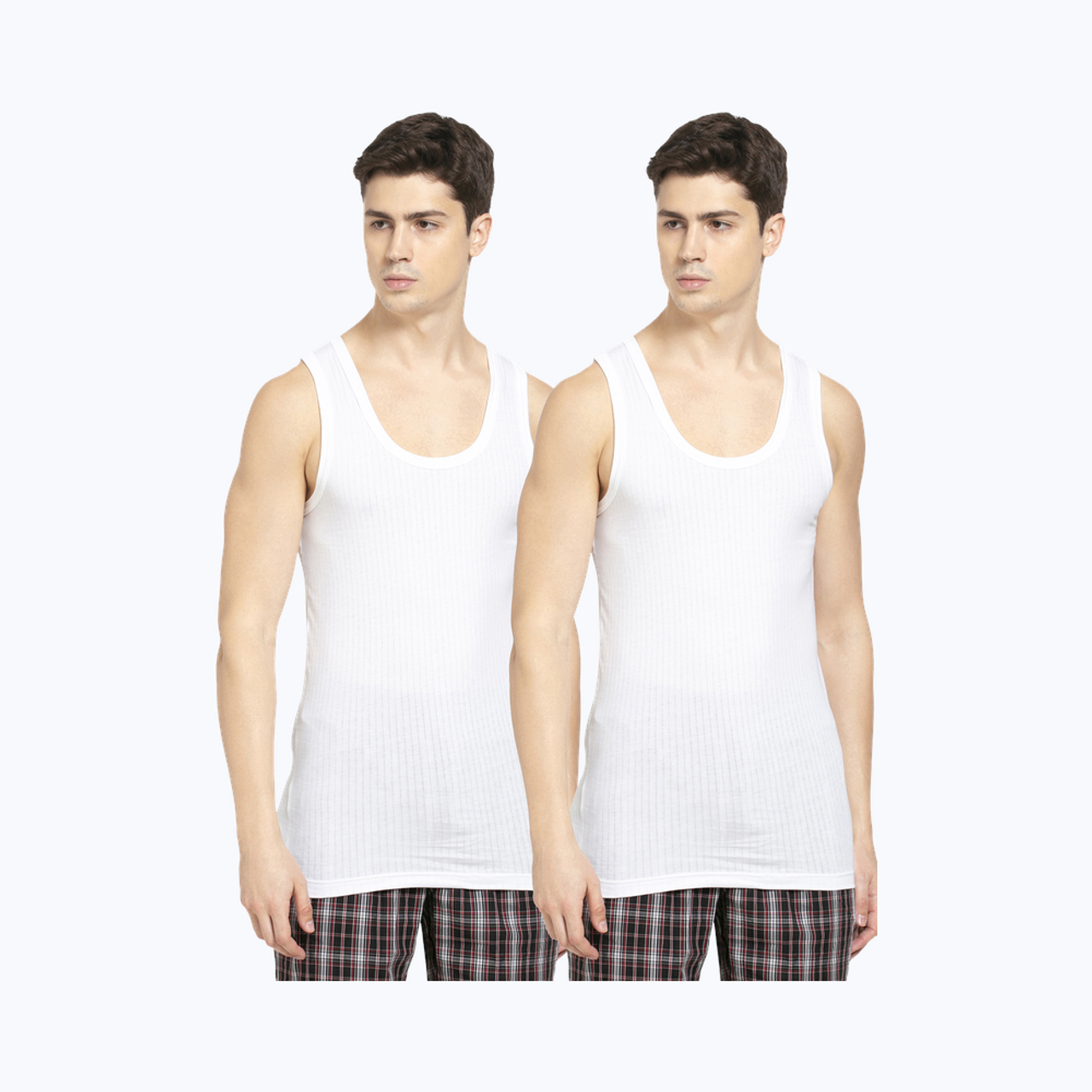 Jockey 8816 Men's Super Combed Cotton Sleeveless Vest|Extended Length|Easy Tuck | White-90