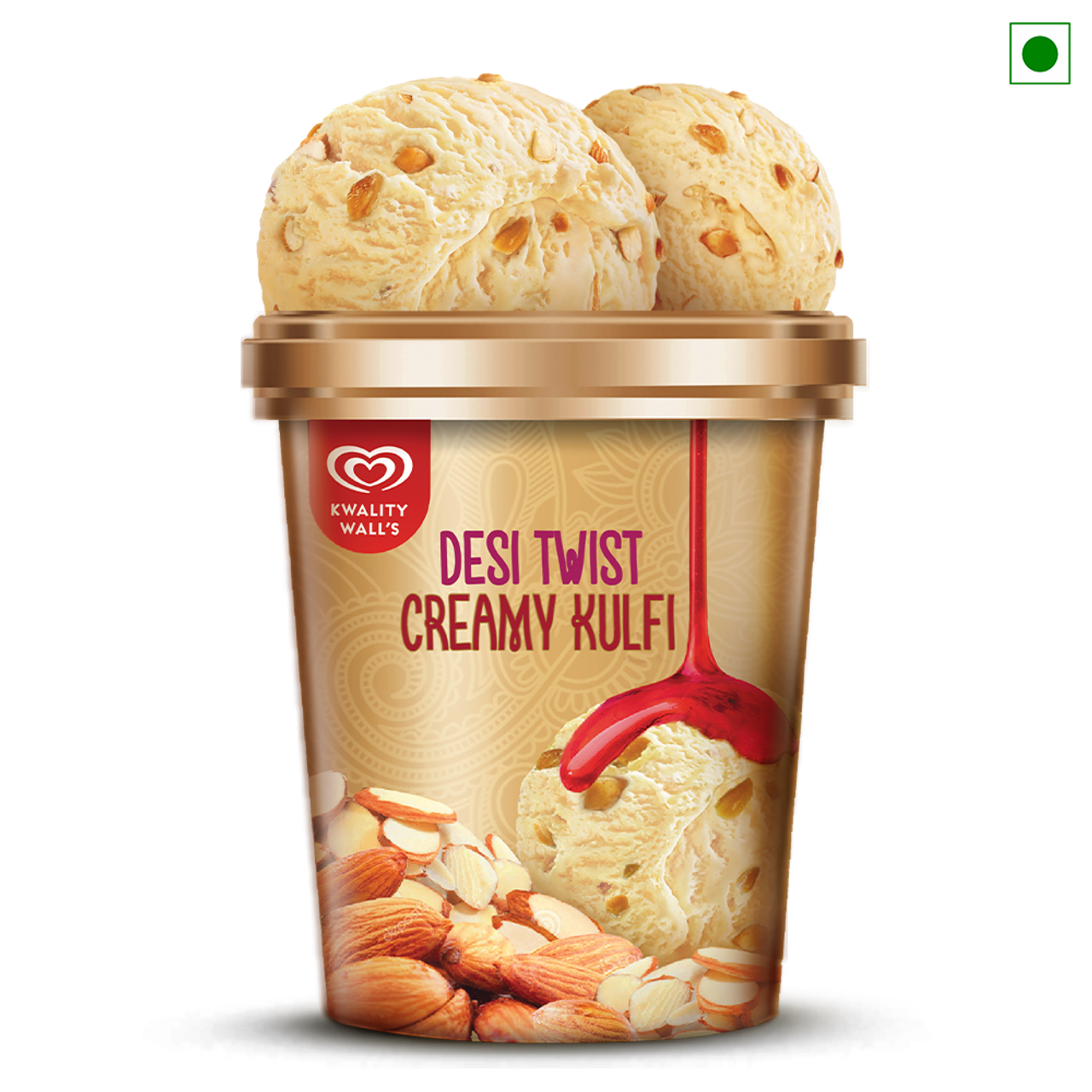 Kwality Wall's Desi Twist Creamy Kulfi Ice Cream Tub
