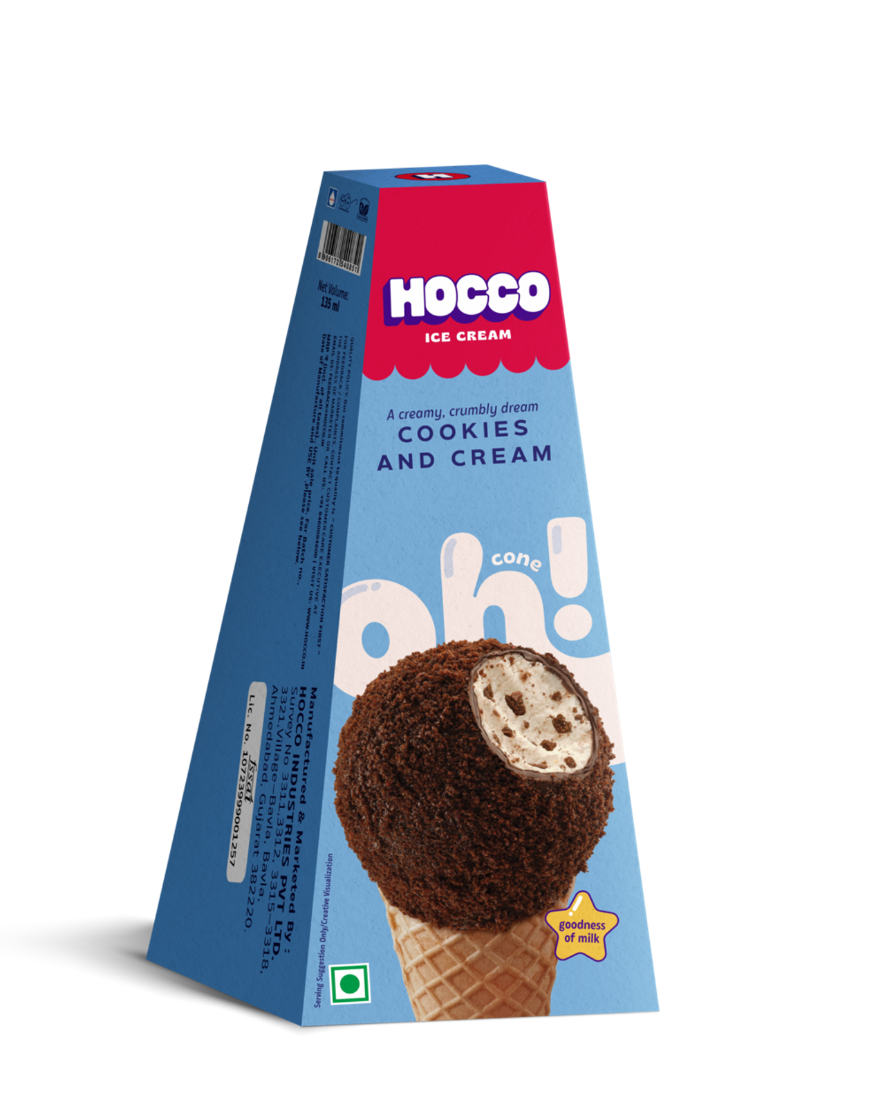 Hocco Cookies & Cream Ice Cream Cone