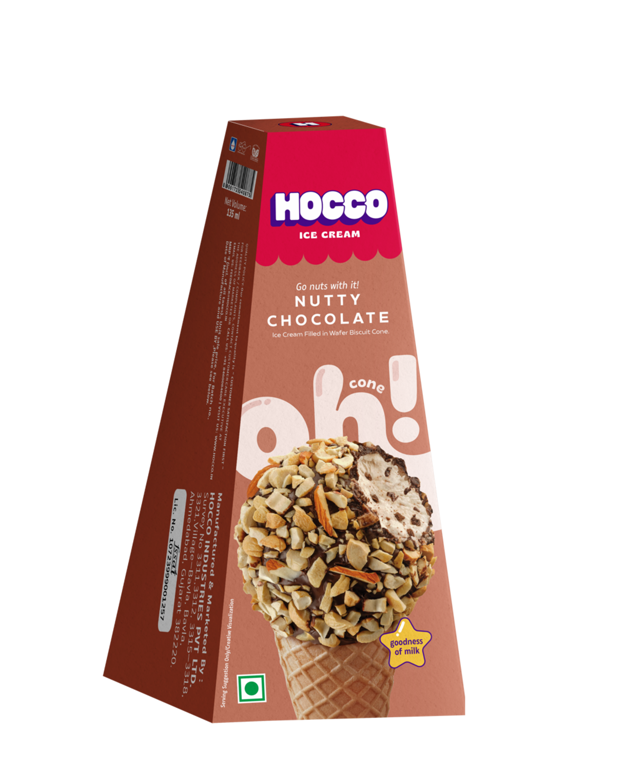 Hocco Nutty Chocolate Oh Ice Cream Cone