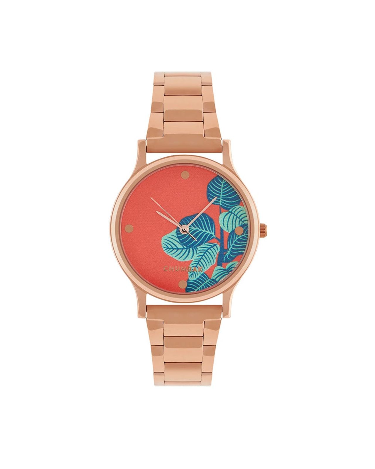 Chumbak Women's Metal Round Analog Watch | Teal