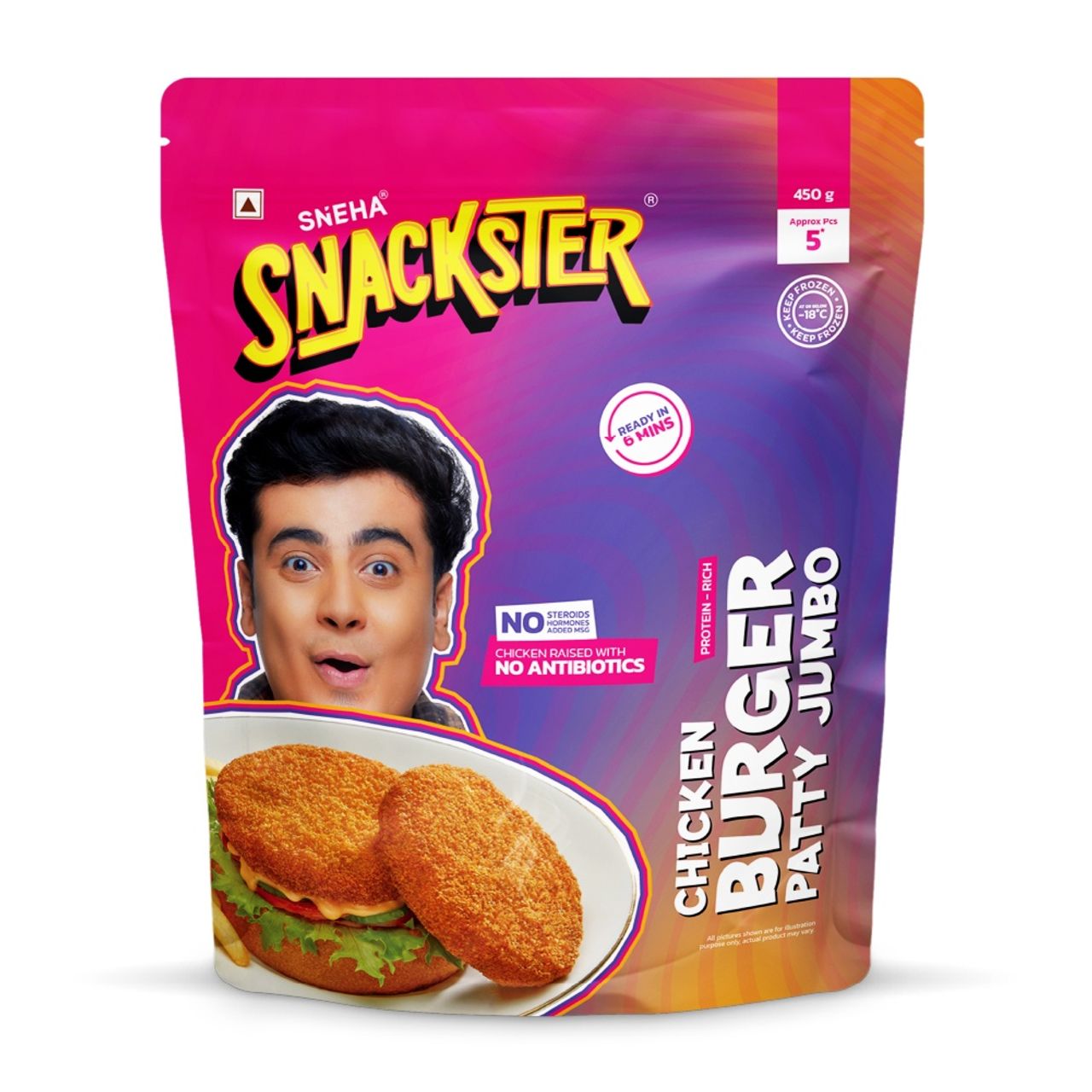 Sneha Snackster Chicken Burger Patty Jumbo