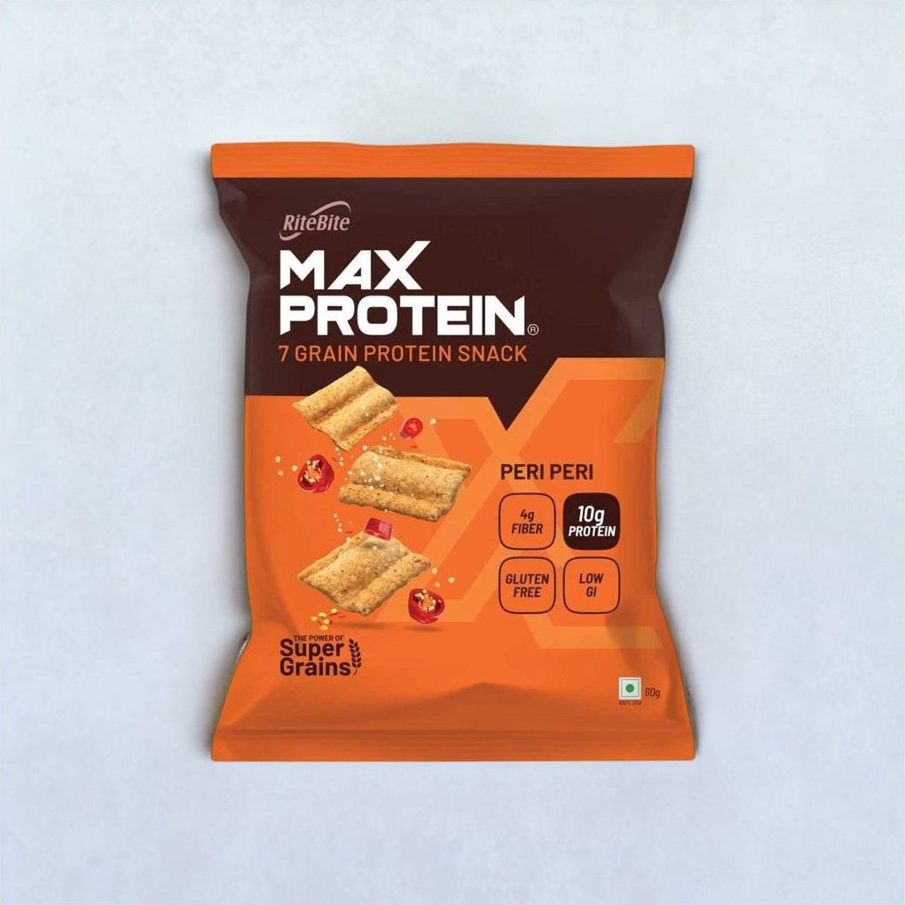 Ritebite Max Protein Peri Peri 10G Multigrain Protein Chips, Healthy Snacks & Munchies