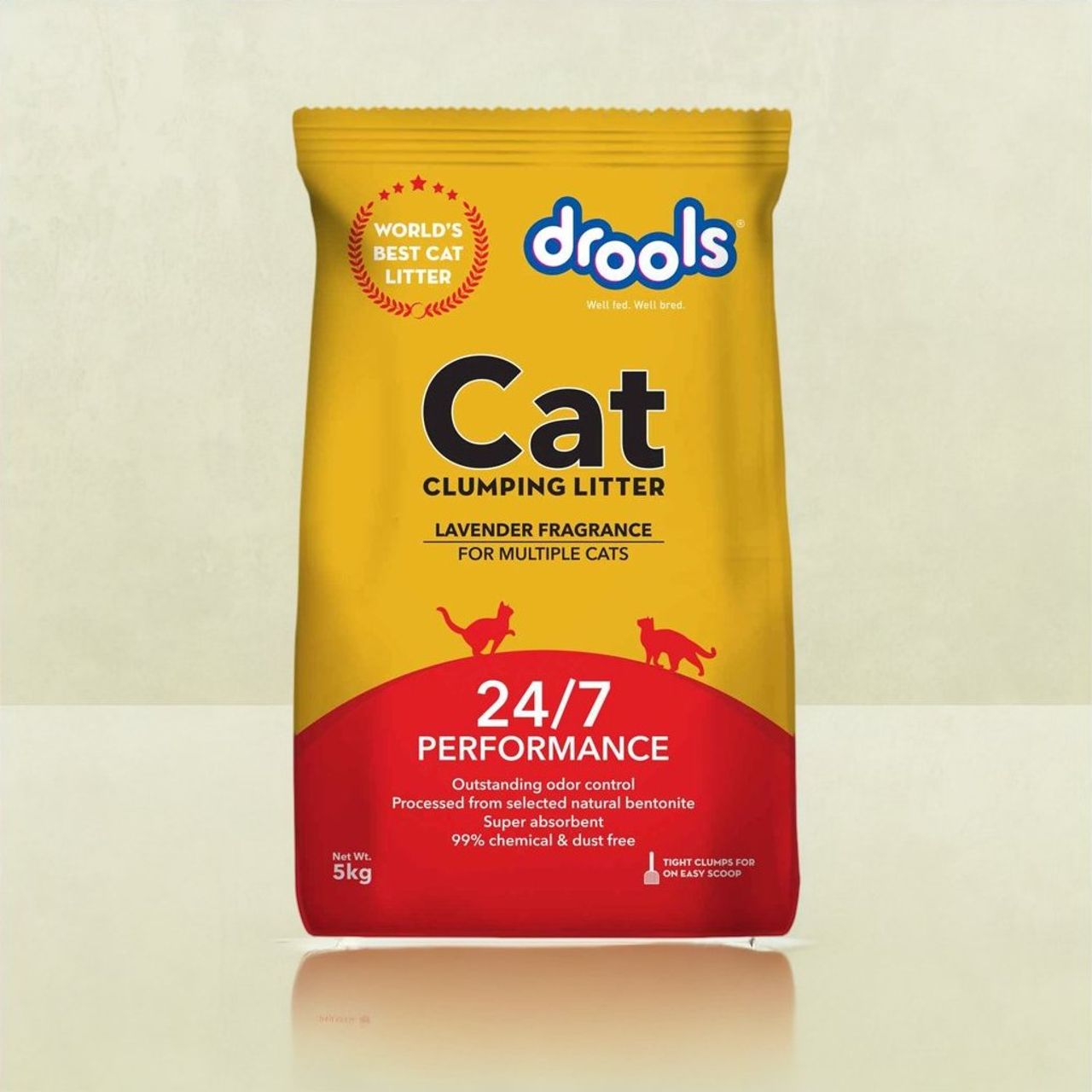Drools Clumping Lavender Fragrance Pet Cat Litter (For Multiple Cats)