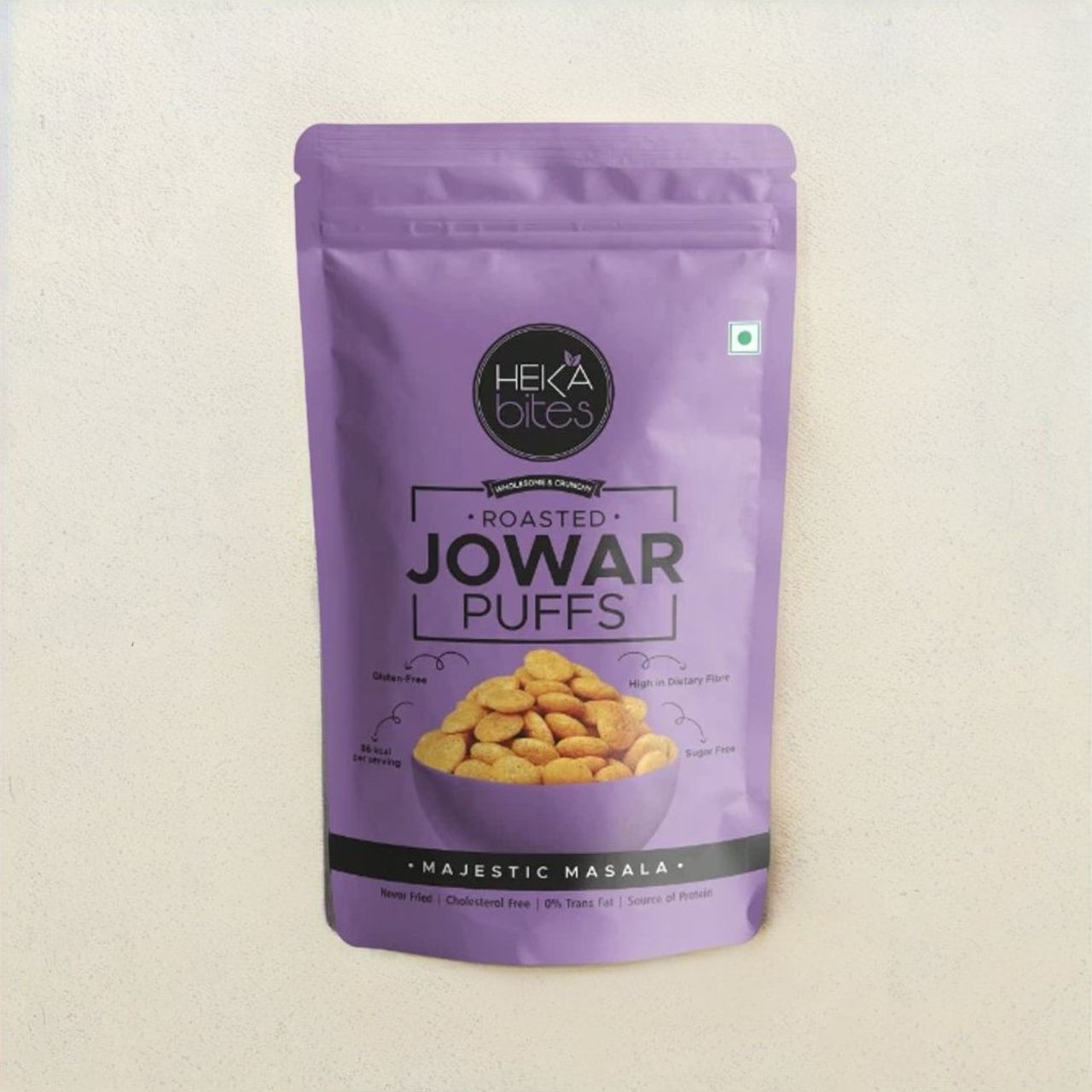 Heka Bites Roasted Jowar Puffs Majestic Masala - Low Calorie & Healthy Snacks