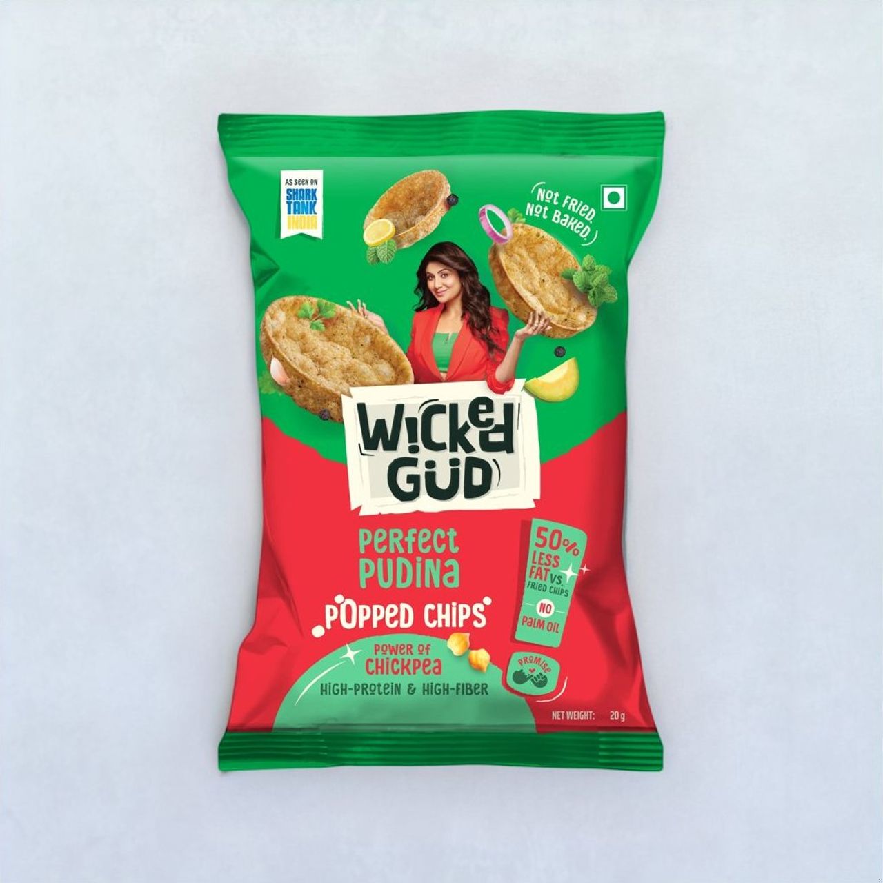 Wickedgud Chickpea Popped Chips - Perfect Pudina