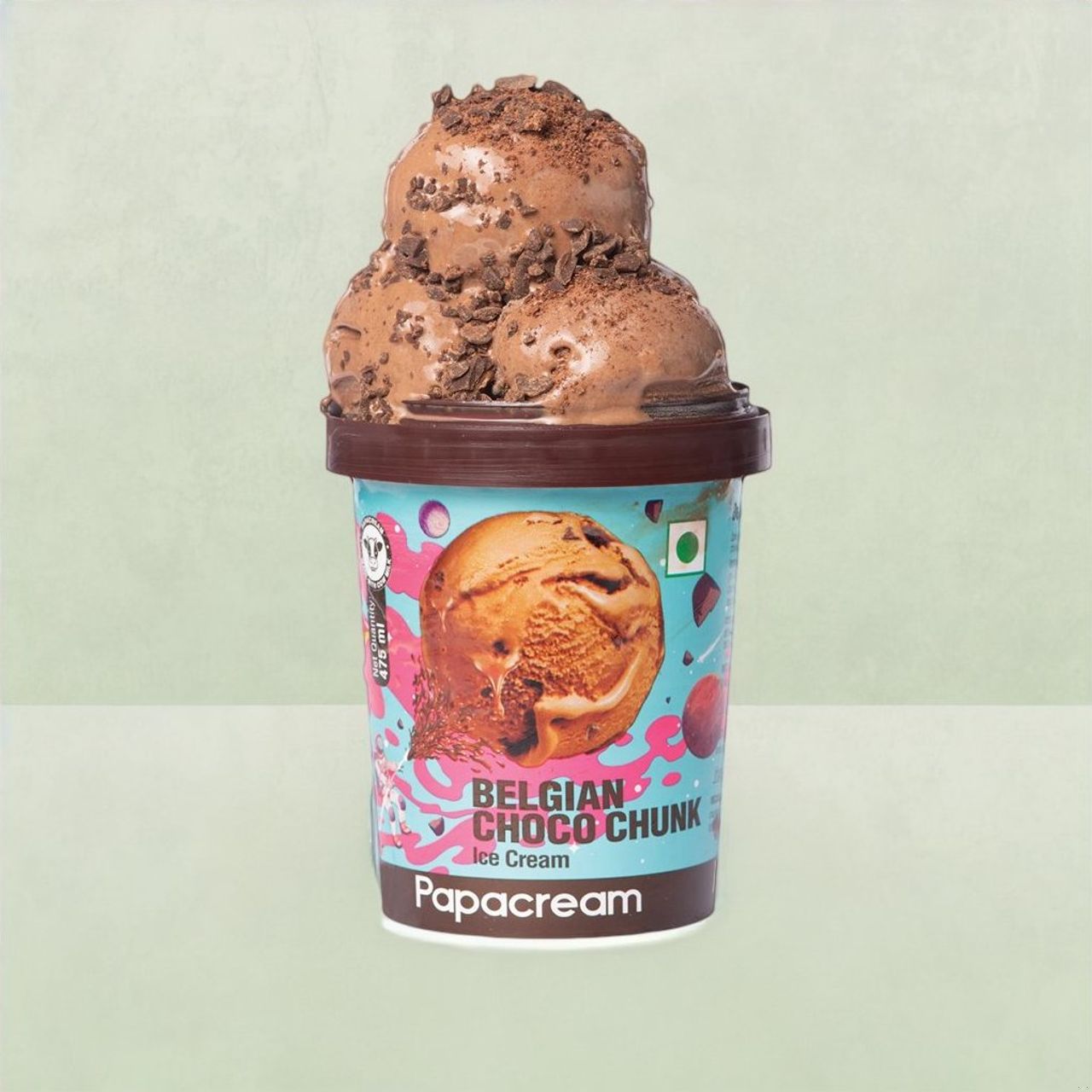 Papacream Belgian Choco Chunk Ice Cream Tub