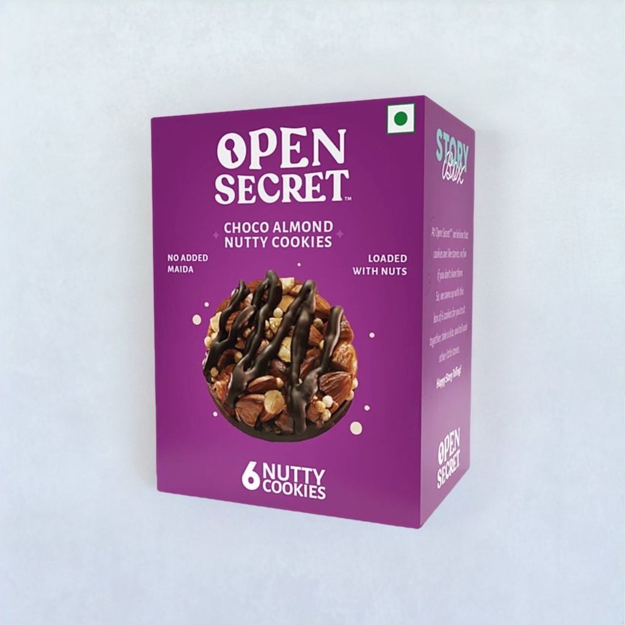Open Secret Zero Maida Chocolate Almond Cookies | Pack of 6 | Healthy Snacks | High Protein
